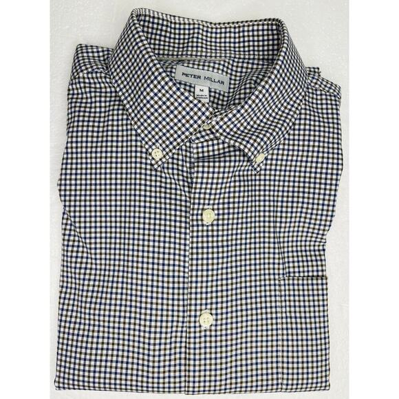 Peter Millar men’s Ferdinand Cotton blend Button Down Shirt size M plaid - Picture 11 of 11